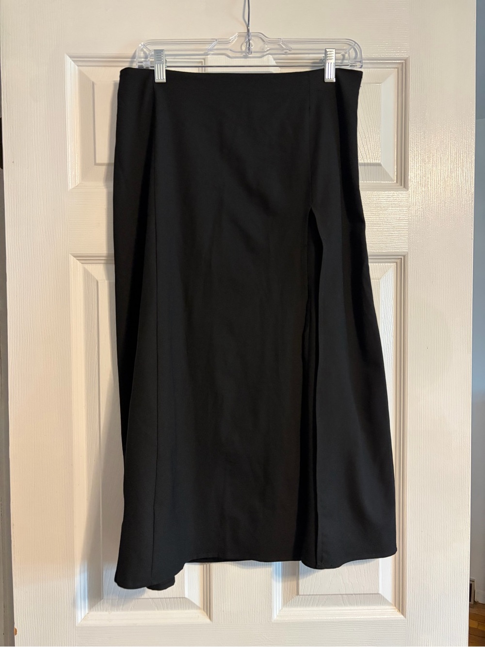 Abercrombie Fitch Black High Front Slit Maxi Skirt LP Large Petite FLAW